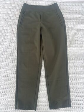 Athleta Olive Green Straight-Leg Trousers